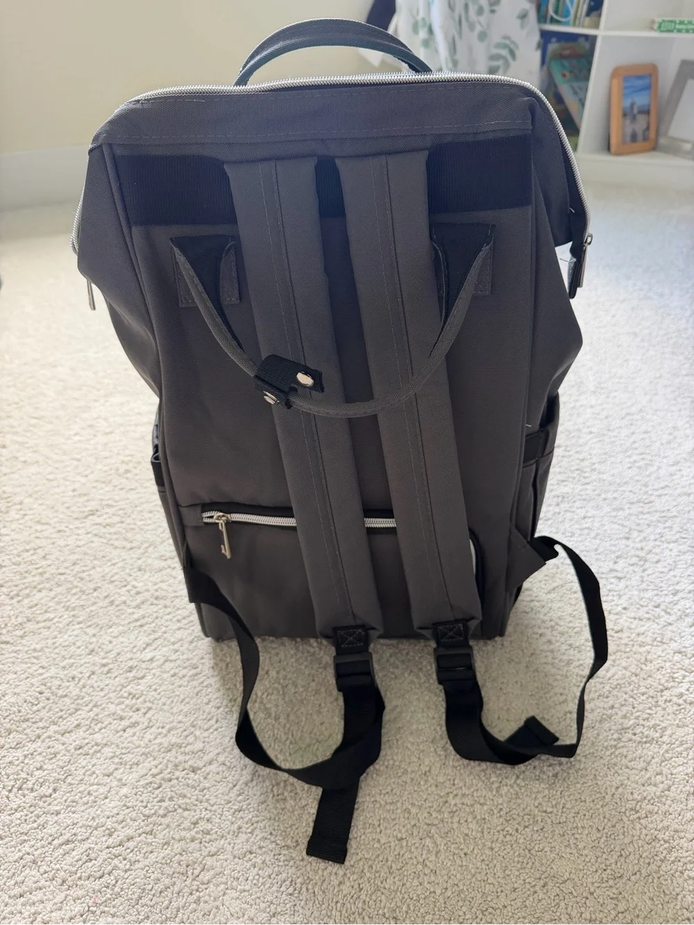 Motif Dark Gray Baby Bag Backpack - Versatile Diaper Bag